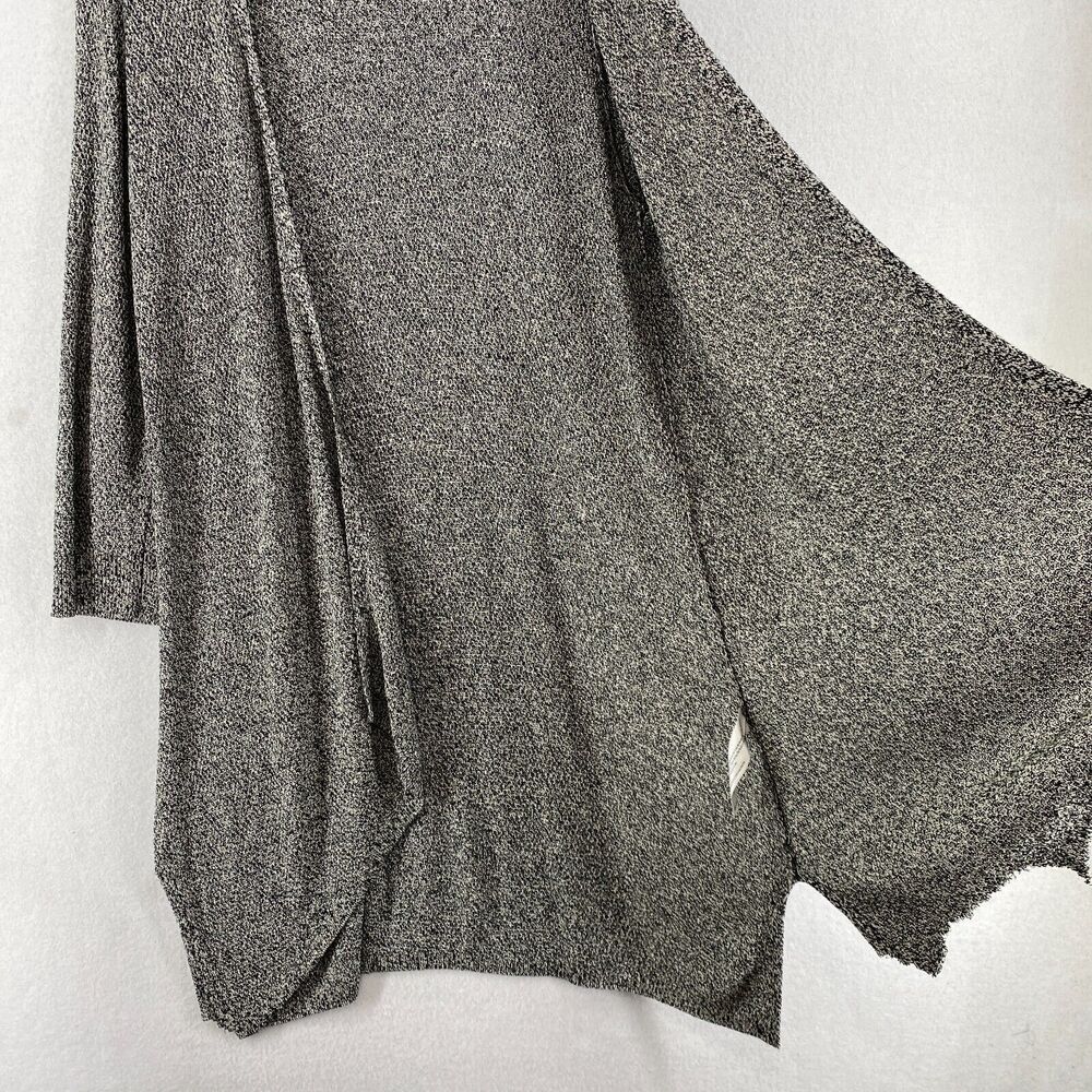 EILEEN FISHER Cardigan PL Rayon Marled Duster Open Front Long Sleeve Black USA - Picture 7 of 13